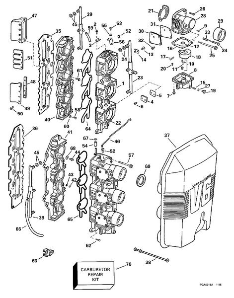 EVINRUDE-JOHNSON 438886 Carburetor Assy., Port