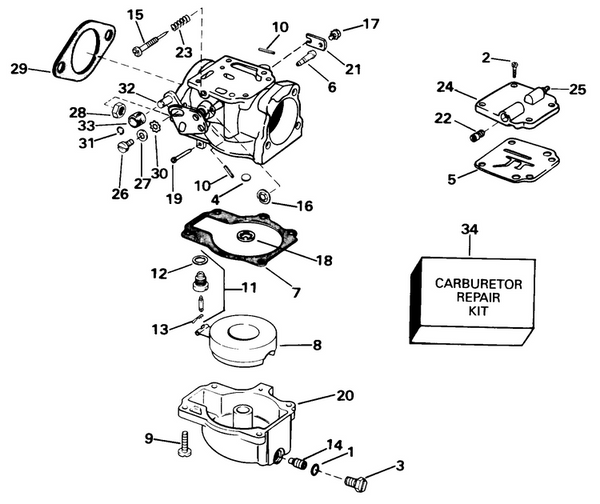 EVINRUDE-JOHNSON 439459 Carburetor Assembly