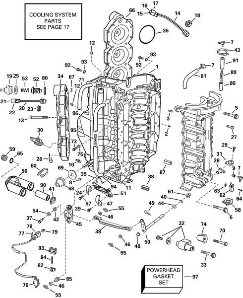 EVINRUDE-JOHNSON 5001525 Cylinder Head, Port | All Except "V" Suffix Models