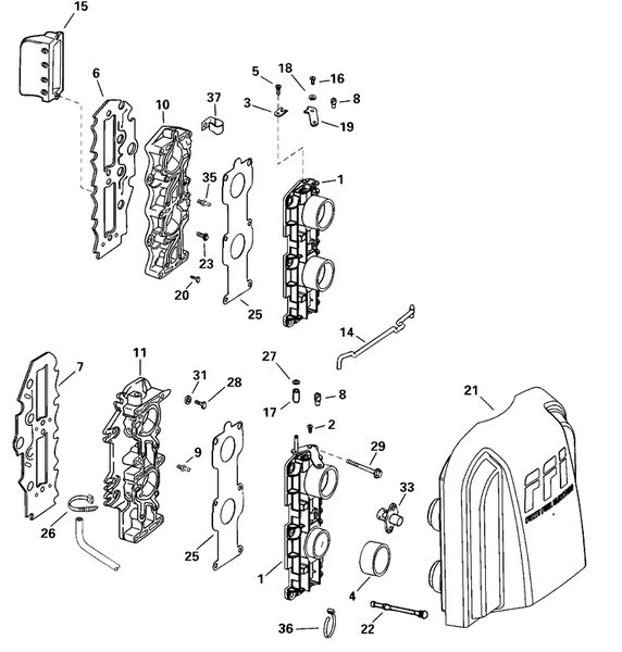 EVINRUDE-JOHNSON 5004325 Throttle Body Assy, Strb
