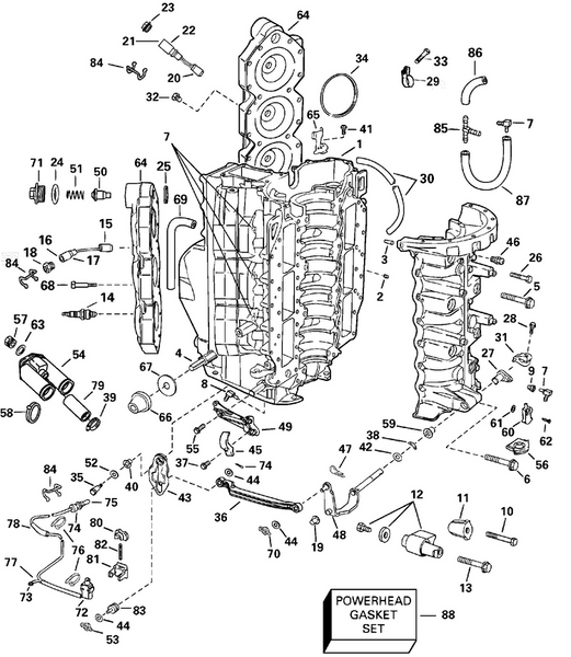 EVINRUDE-JOHNSON 5005702 Ensemble Arbre & Bras De Commande De Sens De Marche