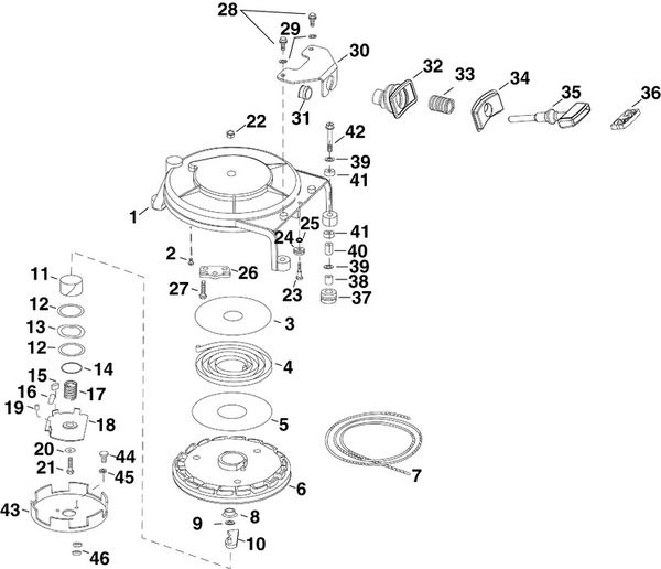 EVINRUDE-JOHNSON 5007351 Recoil Starter Assembly