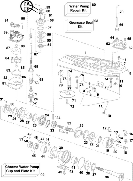 EVINRUDE-JOHNSON 5007556 Water Pump Repair Kit