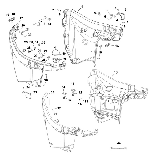 EVINRUDE-JOHNSON 5008268 Lower Cover, Starboard | Graphite Models