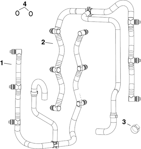 EVINRUDE-JOHNSON 5008384 Fuel Rail Assembly, Return