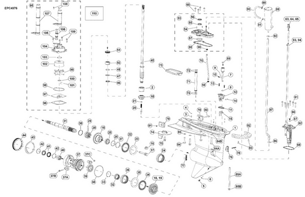 EVINRUDE-JOHNSON 5010736 Seal & Pin Assembly