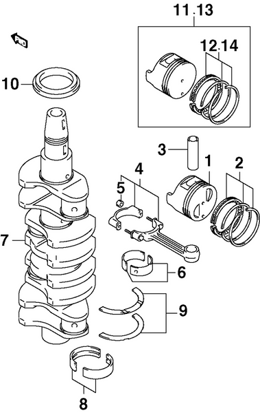 EVINRUDE-JOHNSON 5030647 Crankshaft