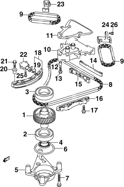EVINRUDE-JOHNSON 5031337 Pad, Timing Chain Tensioner