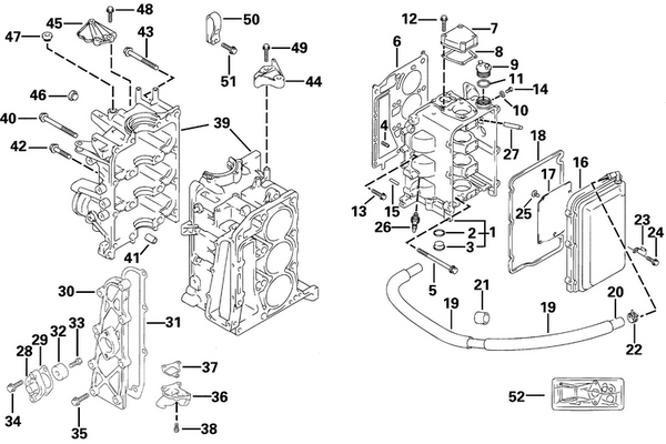 EVINRUDE-JOHNSON 5031925 Cylinder Block Assy.