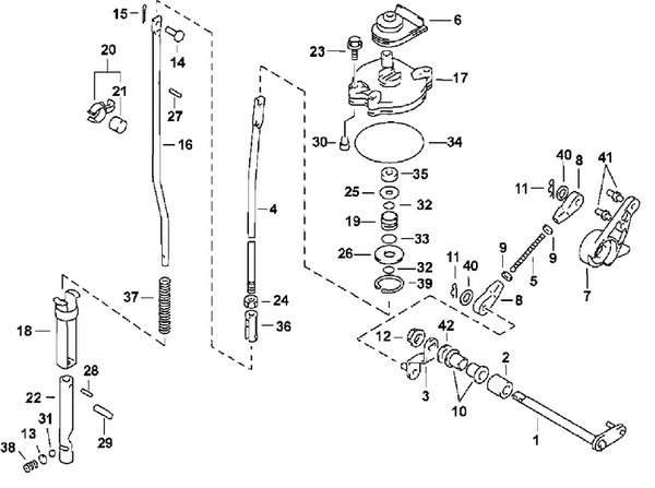 EVINRUDE-JOHNSON 5032597 Rod, Shift | (Included In Service Gearcase Assembly (Not Shown).)
