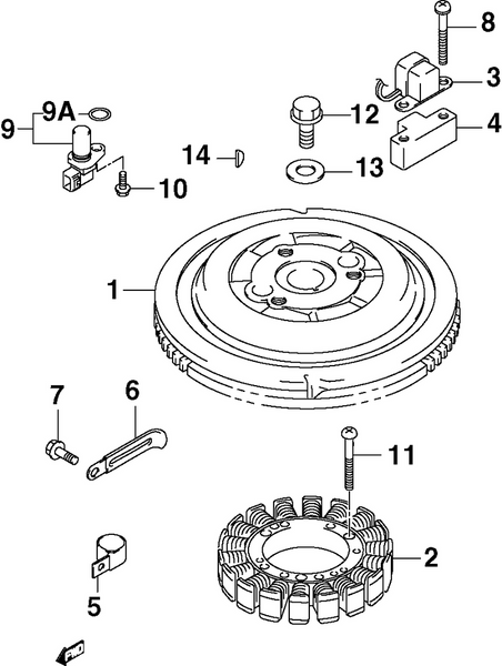 EVINRUDE-JOHNSON 5032684 Coil, Battery Charging
