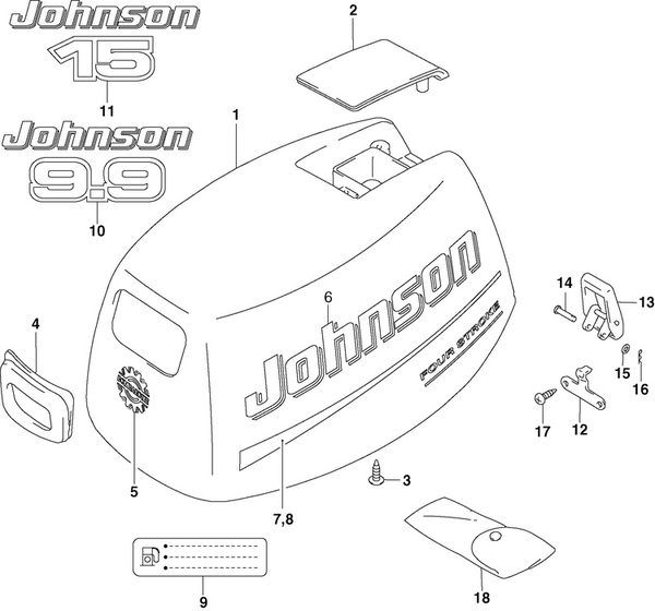 EVINRUDE-JOHNSON 5032747 Handle, Tilt Up