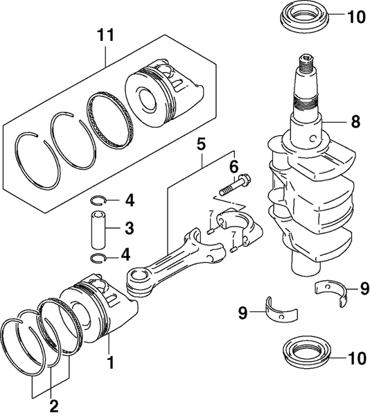 EVINRUDE-JOHNSON 5033061 Bearing, Crankshaft, Brown