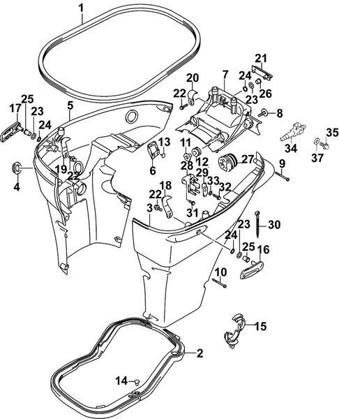 EVINRUDE-JOHNSON 5033578 Cover, Side Stbd