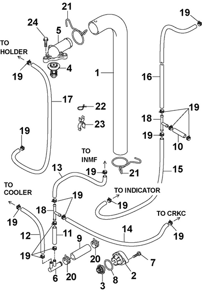 EVINRUDE-JOHNSON 5033644 Hose, Water Return