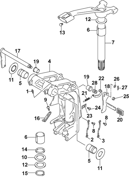 EVINRUDE-JOHNSON 5033930 Bracket, Swivel - 25 In.