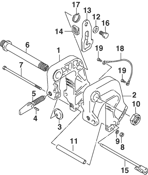 EVINRUDE-JOHNSON 5034593 Bracket, Clamp Port | "Blue" Color Models, New P/N For 2003 Model Year