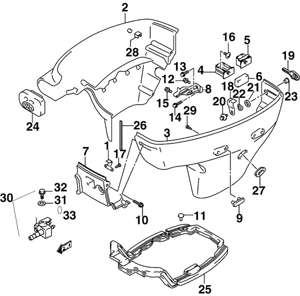 EVINRUDE-JOHNSON 5034712 Cover, Side Stbd (White)