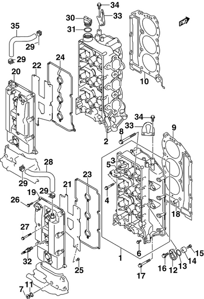 EVINRUDE-JOHNSON 5034856 Plate, Breather Stbd