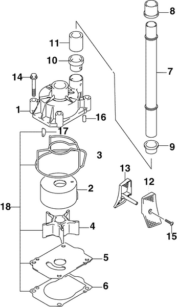 EVINRUDE-JOHNSON 5035041 Panel, Pump Case Under