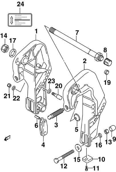 EVINRUDE-JOHNSON 5036055 Shaft, Clamp Bracket