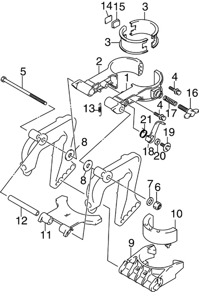 EVINRUDE-JOHNSON 5037405 Plate, Steering Adjuster