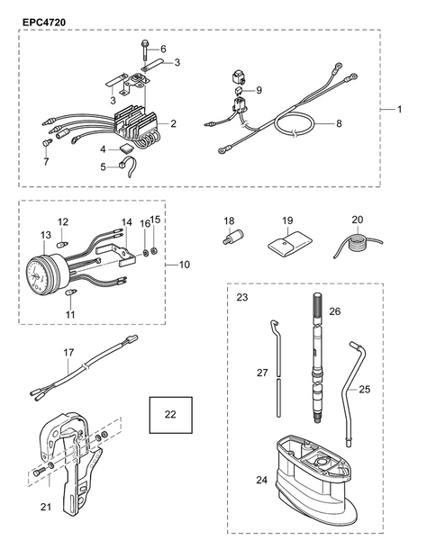 EVINRUDE-JOHNSON 5040718 Extension Cord L=3000