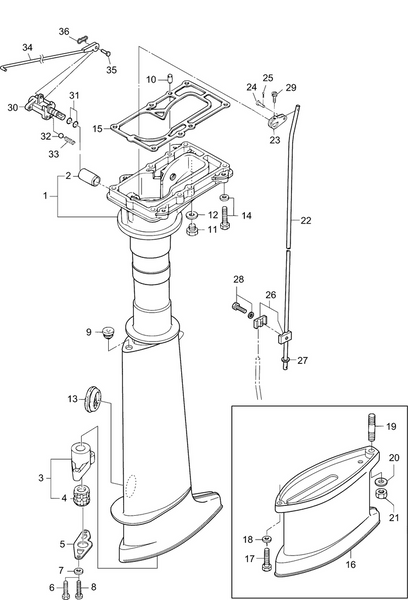 EVINRUDE-JOHNSON 5040880 Shift Rod (L) | 20" Models