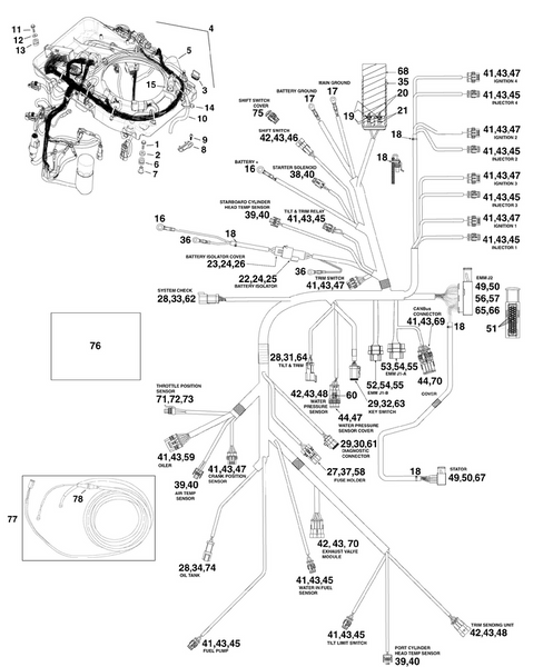 EVINRUDE-JOHNSON 587009 Base & Harness Assembly