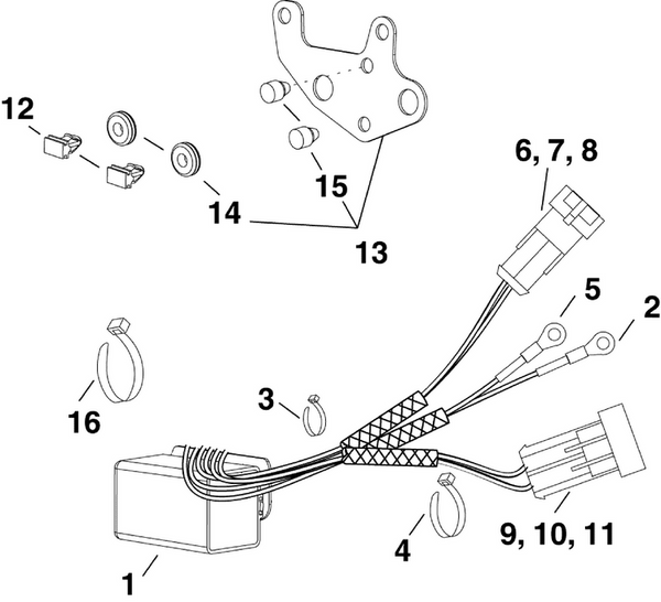 EVINRUDE-JOHNSON 587011 Bracket & Grommet Assembly