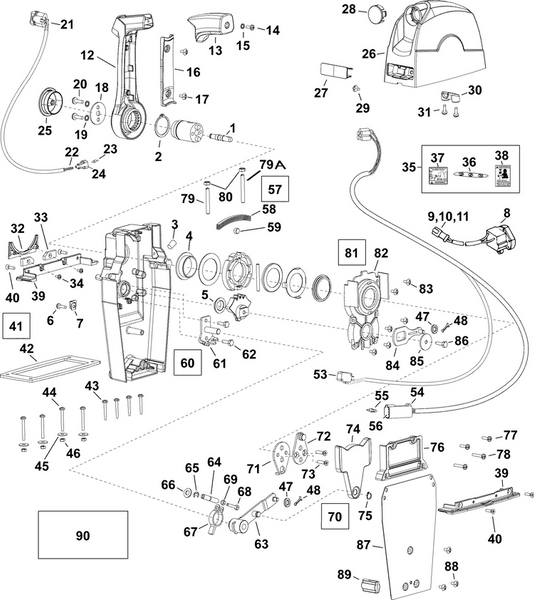 EVINRUDE-JOHNSON 767754 Release Button (Cover)