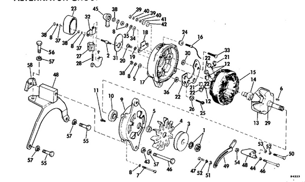 EVINRUDE-JOHNSON 909987 Nut Plate, Alternator