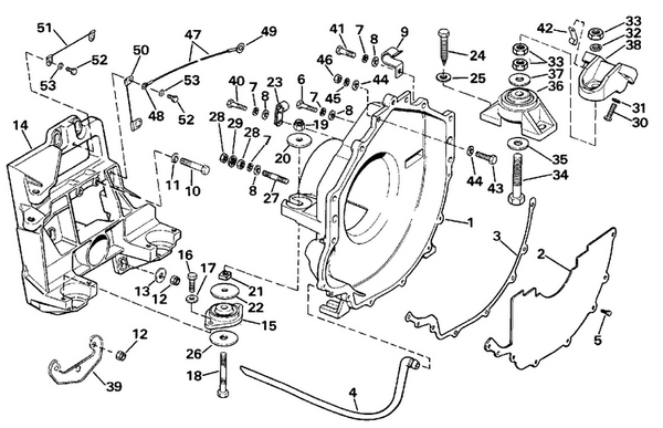 EVINRUDE-JOHNSON 3853927 Ground Strap, Bracket To Engine