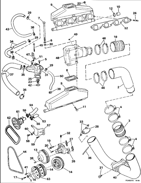 EVINRUDE-JOHNSON 3854848 Hose, Cooler To Cooler