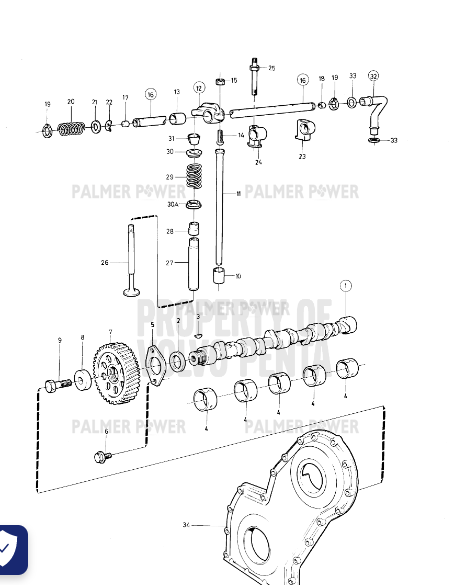 Order VOLVO PENTA 1542223 Timing Gear Cover And Gears