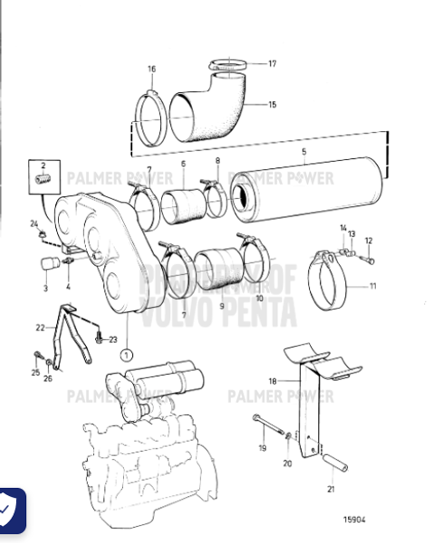 Order VOLVO PENTA 1544732 Hose Clamp
