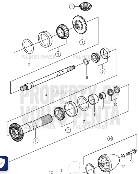 Order VOLVO PENTA 184691 Roller Bearing
