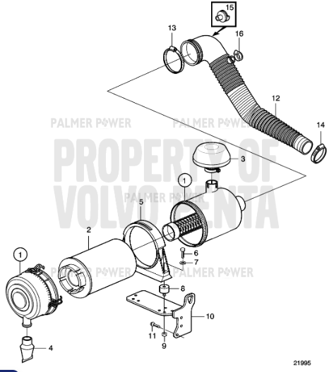 Order VOLVO PENTA 20405837 Air Cleaner