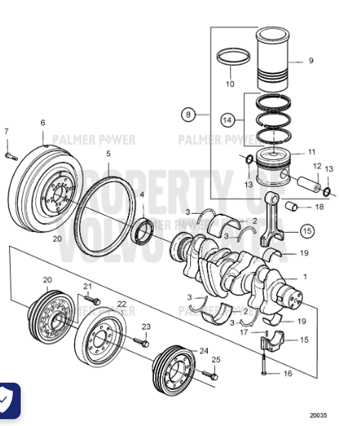 Order VOLVO PENTA 20750935 Pulley