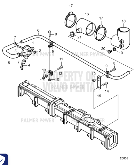Order VOLVO PENTA 20882877 Rubber Sleeve