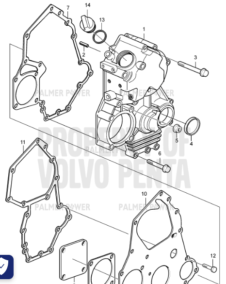 Order VOLVO PENTA 21263150 Front Plate