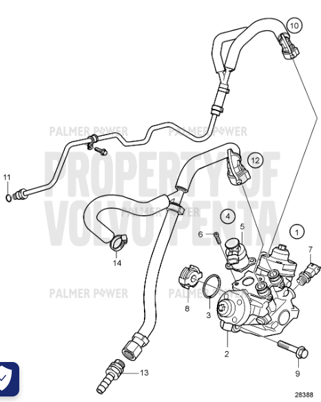 Order VOLVO PENTA 21467497 Hose Assembly