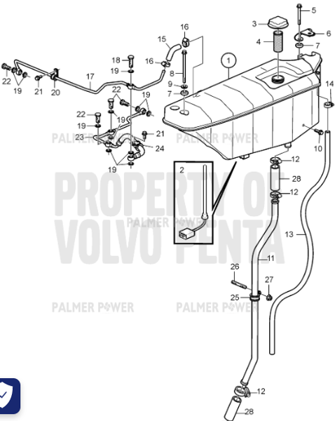 Order VOLVO PENTA 21505623 Air Vent Pipe