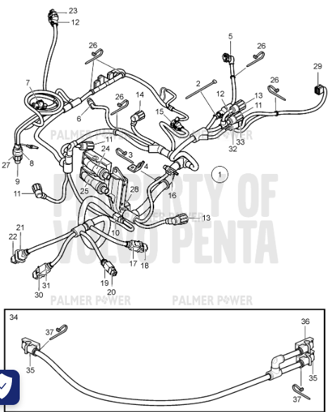 VOLVO PENTA 22872278 Wiring Harness | PalmerPower