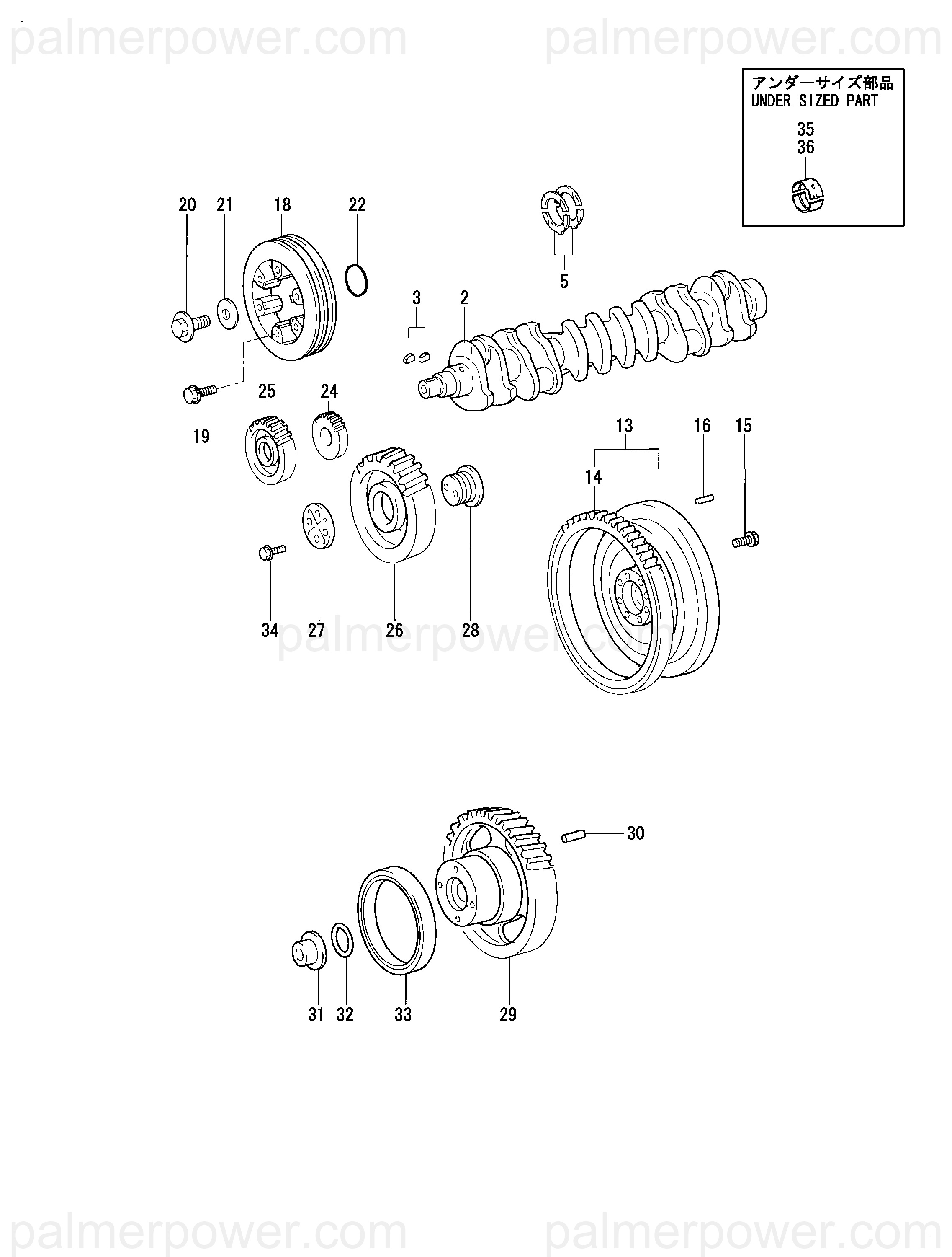 YANMAR 119770-00350 Gear, Crankshaft | PalmerPower