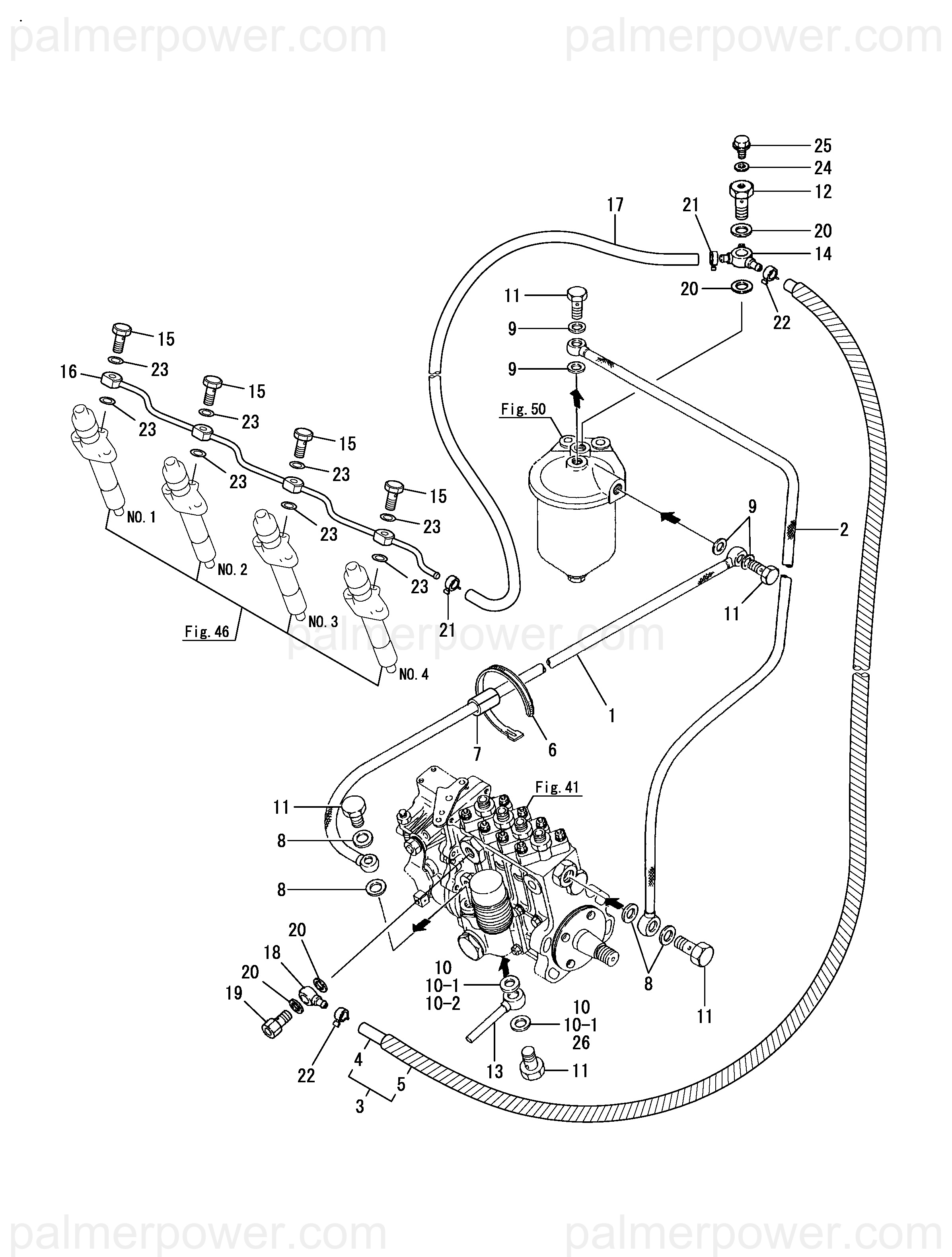 YANMAR 119187-59013 Hose, Fuel L=475 | PalmerPower