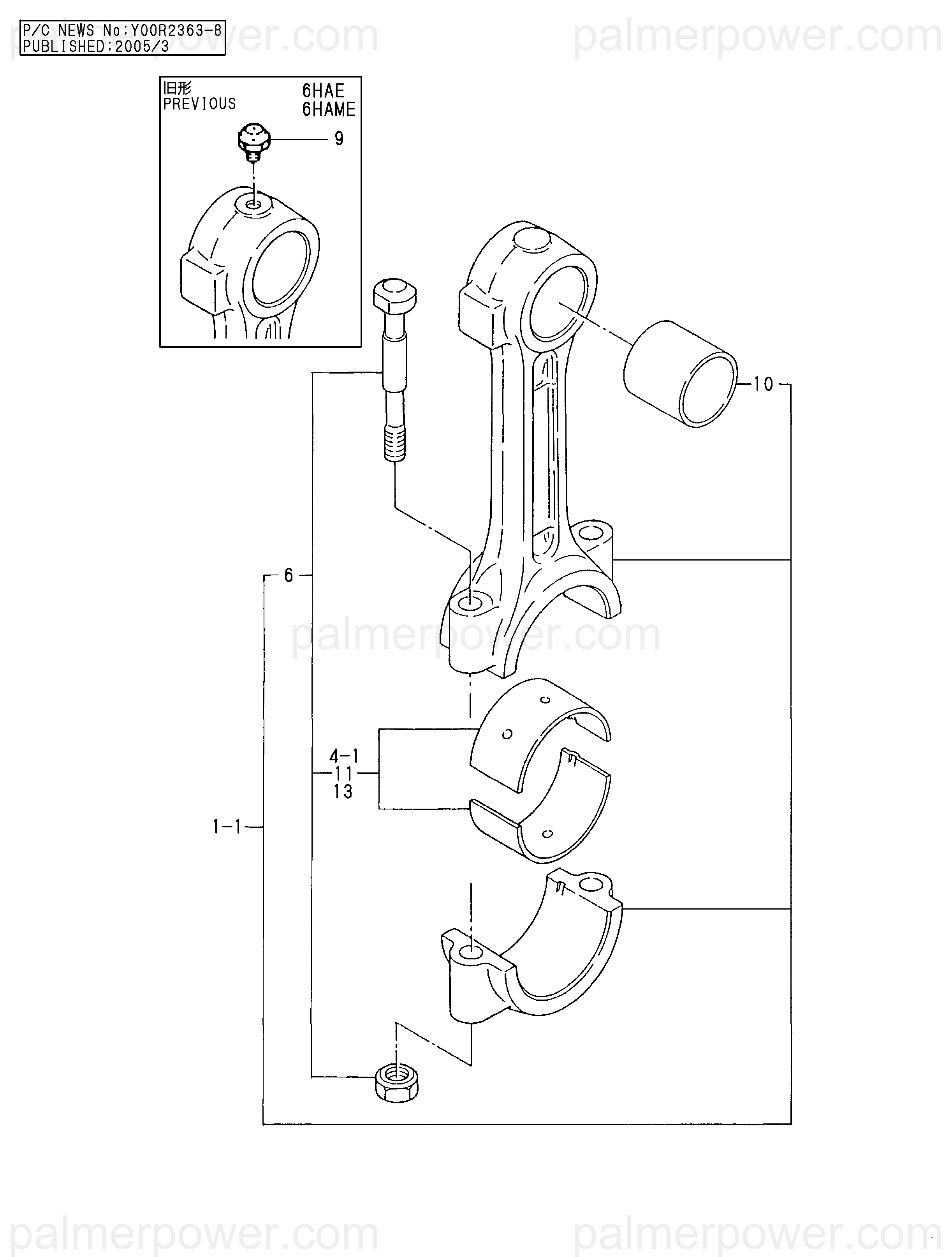 やま ② YANMAR 126625-23221 Metal Assy,Crank Pin | PalmerPower