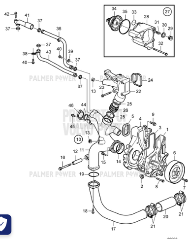 VOLVO PENTA 21645842 Coolant Pipe | PalmerPower