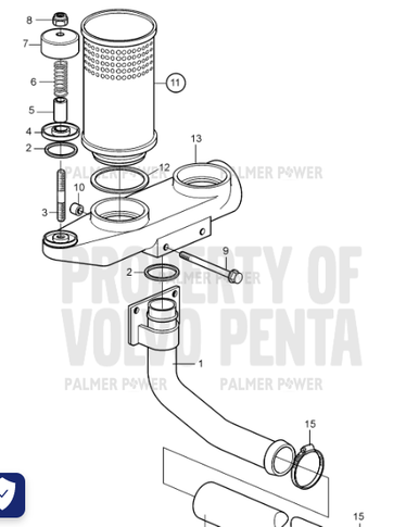 VOLVO PENTA 3588359 Breather Pipe | PalmerPower