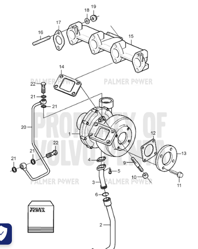 VOLVO PENTA 3802191 Turbocharger, Reman | PalmerPower